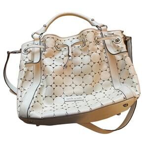 Karen Millen White Laser Cut Bucket Bag
